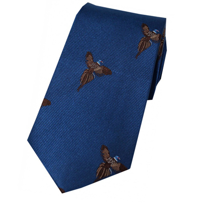 Soprano Flying Pheasant Silk Tie - Blue